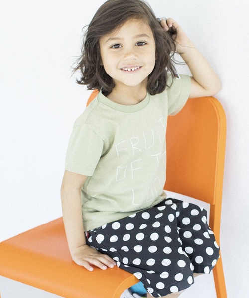 FRUIT OF THE LOOM（フルーツオブザルーム）の「ロゴ刺繍Tee / Tシャツ / 半袖 / 前面 / 刺繍 / カジュアル / ユニセックス / キッズ（Tシャツ/カットソー・キッズ・パープル/カーキ/ミント・130-140cm/90-100cm/110-120cm）」の5枚目の写真