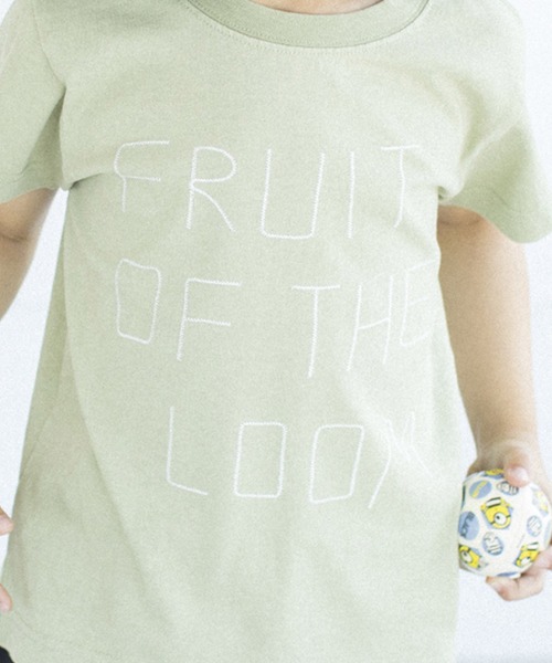 FRUIT OF THE LOOM（フルーツオブザルーム）の「ロゴ刺繍Tee / Tシャツ / 半袖 / 前面 / 刺繍 / カジュアル / ユニセックス / キッズ（Tシャツ/カットソー・キッズ・パープル/カーキ/ミント・130-140cm/90-100cm/110-120cm）」の6枚目の写真