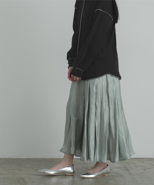 miette（ミエット）の「ﾜｯﾌﾙ配色ｽﾃｯﾁﾄｯﾌﾟｽ（Tシャツ/カットソー・レディース・ライトブルー/ブラック/アイボリー・FREE）」の17枚目の写真
