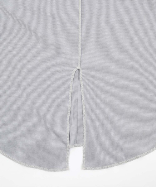 miette（ミエット）の「ﾜｯﾌﾙ配色ｽﾃｯﾁﾄｯﾌﾟｽ（Tシャツ/カットソー・レディース・ライトブルー/ブラック/アイボリー・FREE）」の9枚目の写真