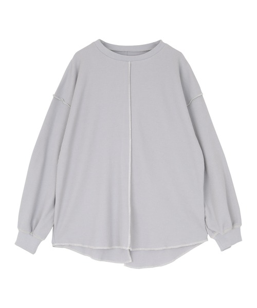miette（ミエット）の「ﾜｯﾌﾙ配色ｽﾃｯﾁﾄｯﾌﾟｽ（Tシャツ/カットソー・レディース・ライトブルー/ブラック/アイボリー・FREE）」の18枚目の写真