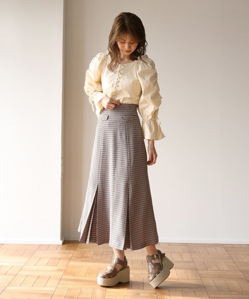 Cherie chuu(シェリーチュウ)の「【Cherie chuu】袖ギャザーリボンブラウス(シャツ/ブラウス・レディース・ベージュ/オフホワイト/ベージュ系その他・FREE)」の12枚目の写真