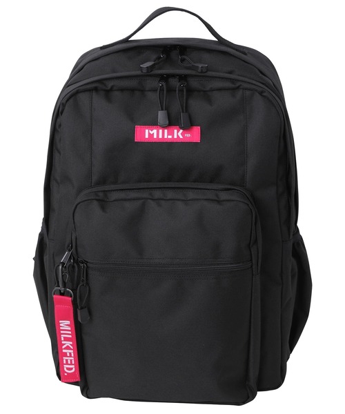 MILKFED.(ミルクフェド)の「W ZIP OUTPOCKET BACKPACK(バックパック/リュック・レディース・ブラック/レッド/ピンク・ONE SIZE)」の9枚目の写真
