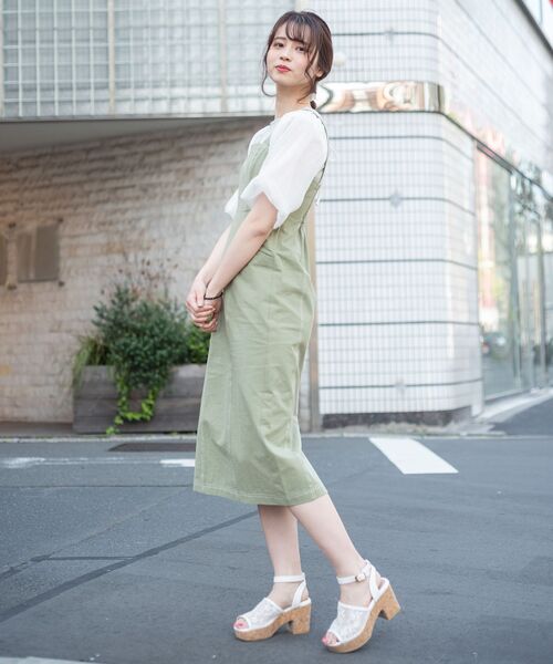 MAJESTIC LEGON(マジェスティックレゴン)の「レディステッチキャミワンピ(ワンピース・レディース・ネイビー/カーキオリーブ/オフホワイト・SMALL/MEDIUM)」の5枚目の写真