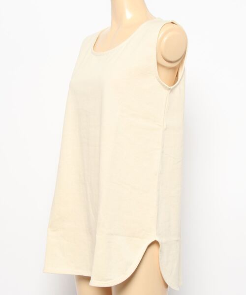 PUAL CE CIN（ピュアルセシン）の「RERISE コットンノースリーブ（タンクトップ・レディース・ホワイト/チャコールグレー/ナチュラル・FREE）」の4枚目の写真