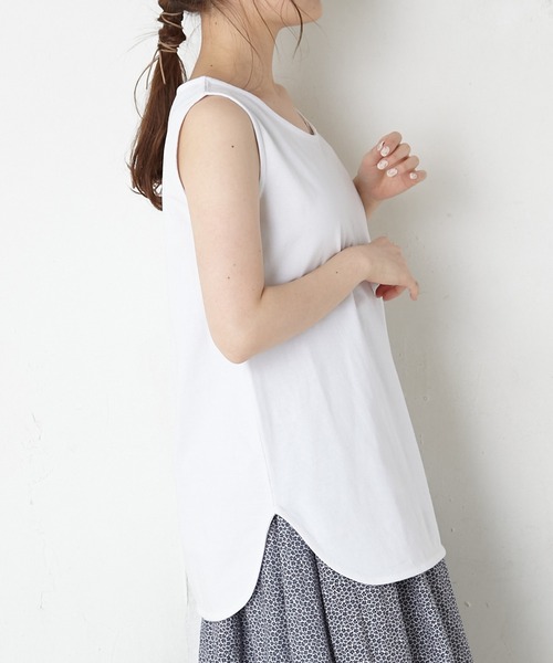 PUAL CE CIN（ピュアルセシン）の「RERISE コットンノースリーブ（タンクトップ・レディース・ホワイト/チャコールグレー/ナチュラル・FREE）」の8枚目の写真