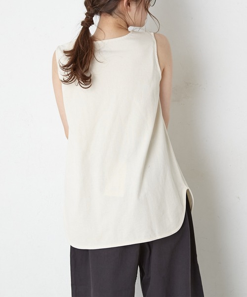 PUAL CE CIN（ピュアルセシン）の「RERISE コットンノースリーブ（タンクトップ・レディース・ホワイト/チャコールグレー/ナチュラル・FREE）」の14枚目の写真