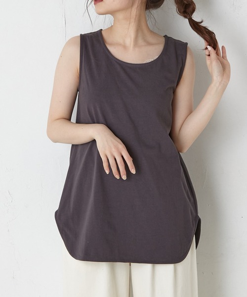 PUAL CE CIN（ピュアルセシン）の「RERISE コットンノースリーブ（タンクトップ・レディース・ホワイト/チャコールグレー/ナチュラル・FREE）」の17枚目の写真