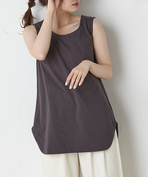 PUAL CE CIN（ピュアルセシン）の「RERISE コットンノースリーブ（タンクトップ・レディース・ホワイト/チャコールグレー/ナチュラル・FREE）」の18枚目の写真