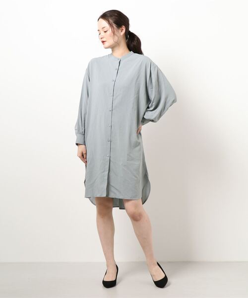 BELLUNA（ベルーナ）の「バンドカラーシャツワンピース（シャツワンピース・レディース・ピンク/セージグリーン/グレー系その他・LARGE/X-LARGE/MEDIUM）」の9枚目の写真