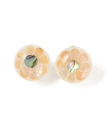 Ray BEAMS / フラワー シェル イヤリング