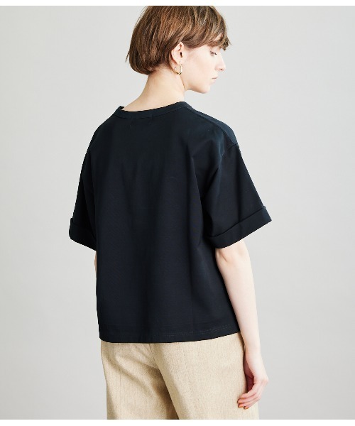 SIPULI（シプリ）の「[ULTIMA] Heavy Cotton Jersey ロールアップTシャツ（Tシャツ/カットソー・レディース・ブラック/ホワイト・2/3）」の8枚目の写真