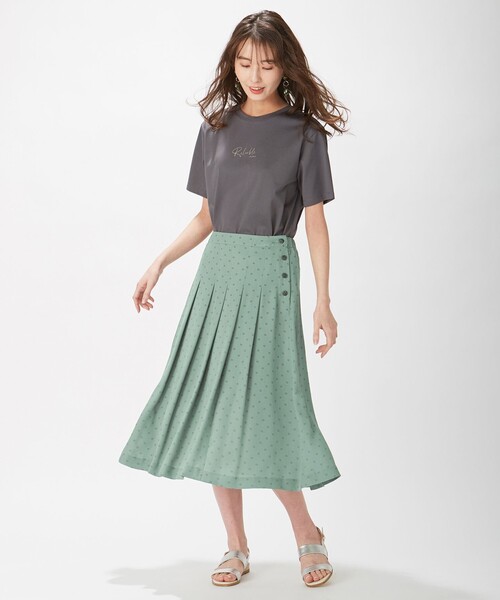 J.PRESS Ladies(J.プレス レディス)の「PRINT TEE Tシャツ(Tシャツ/カットソー・レディース・ダークブラウン系/ホワイト系/黄土色系/グレー系/サックスブルー系・SMALL)」の9枚目の写真