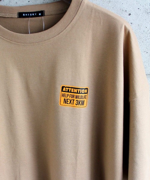 SHISKY(シスキー)の「ビッグシルエット半袖プリントTシャツ カットソー(Tシャツ/カットソー・メンズ・ブラック/ベージュ/オフホワイト/ミント/ラベンダー/杢グレー/チャコール/ホワイト系/ブラック系・M/L/XL)」の13枚目の写真