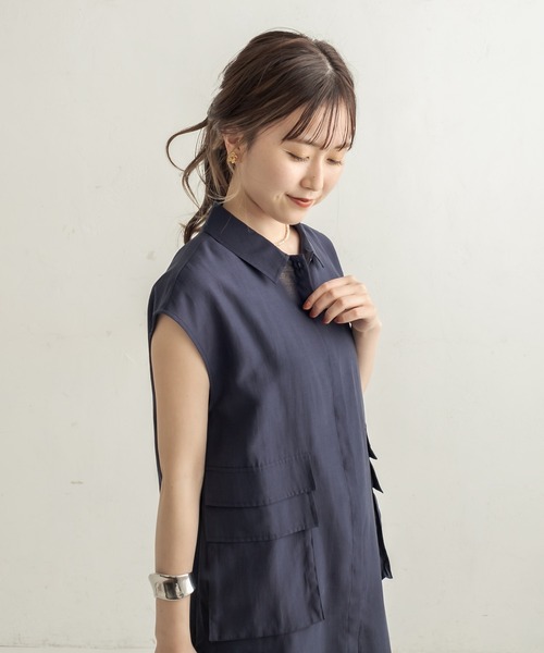 CAPRICIEUX LE'MAGE（カプリシューレマージュ）の「ワークポケットジレワンピース（ワンピース・レディース・ベージュ/カーキ/ネイビー・FREE）」の18枚目の写真