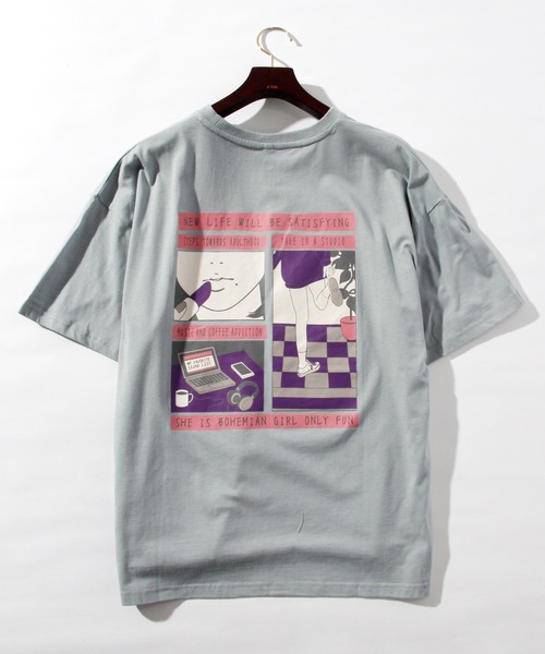 THISIS(ディスイズ)の「バックプリントTシャツ(Tシャツ/カットソー・メンズ・グリーン/ベージュ/チャコール/ホワイト/ラベンダー/サックスブルー・MEDIUM/LARGE/X-LARGE)」の5枚目の写真