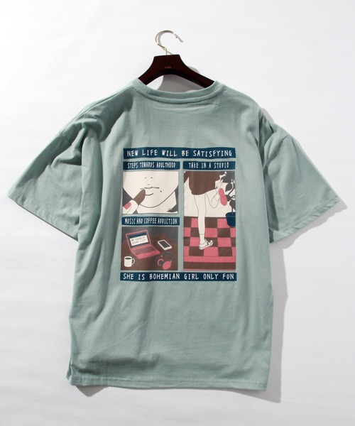 THISIS(ディスイズ)の「バックプリントTシャツ(Tシャツ/カットソー・メンズ・グリーン/ベージュ/チャコール/ホワイト/ラベンダー/サックスブルー・MEDIUM/LARGE/X-LARGE)」の4枚目の写真