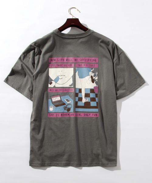 THISIS(ディスイズ)の「バックプリントTシャツ(Tシャツ/カットソー・メンズ・グリーン/ベージュ/チャコール/ホワイト/ラベンダー/サックスブルー・MEDIUM/LARGE/X-LARGE)」の3枚目の写真