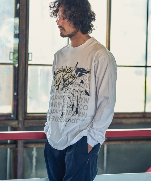 MARBLES（マーブルズ）の「mlt3404-STANDARD LS TEE(SMOKE) Tシャツ（Tシャツ/カットソー・メンズ・チャコール/ホワイト/サックスブルー・S/M/XL/L）」の13枚目の写真