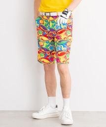 LOUDMOUTH/ラウドマウス ゴルフウェア 総柄 UVカット ストレッチ ひざ上 ショート丈 ハーフパンツ ゴルフパンツ