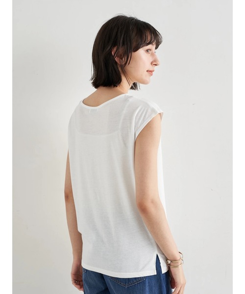 earth music&ecology（アースミュージックアンドエコロジー）の「SET2点ショートメッシュカーディガン+タンクトップ ＊（カーディガン/ボレロ・レディース・イエロー/その他8/ベージュ・FREE）」の9枚目の写真