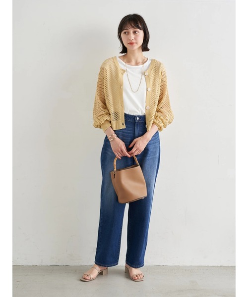 earth music&ecology（アースミュージックアンドエコロジー）の「SET2点ショートメッシュカーディガン+タンクトップ ＊（カーディガン/ボレロ・レディース・イエロー/その他8/ベージュ・FREE）」の17枚目の写真