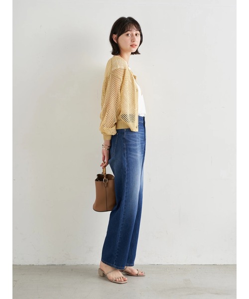 earth music&ecology（アースミュージックアンドエコロジー）の「SET2点ショートメッシュカーディガン+タンクトップ ＊（カーディガン/ボレロ・レディース・イエロー/その他8/ベージュ・FREE）」の13枚目の写真