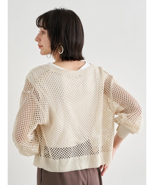 earth music&ecology（アースミュージックアンドエコロジー）の「SET2点ショートメッシュカーディガン+タンクトップ ＊（カーディガン/ボレロ・レディース・イエロー/その他8/ベージュ・FREE）」の18枚目の写真