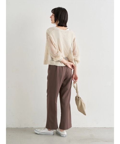 earth music&ecology（アースミュージックアンドエコロジー）の「SET2点ショートメッシュカーディガン+タンクトップ ＊（カーディガン/ボレロ・レディース・イエロー/その他8/ベージュ・FREE）」の6枚目の写真