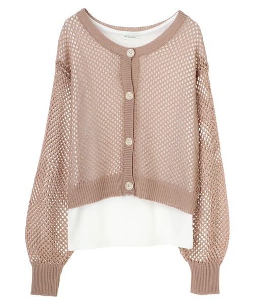 earth music&ecology（アースミュージックアンドエコロジー）の「SET2点ショートメッシュカーディガン+タンクトップ ＊（カーディガン/ボレロ・レディース・イエロー/その他8/ベージュ・FREE）」の15枚目の写真