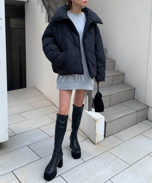 RASVOA（ラスボア）の「ダイヤキルトＢＩＧジャケット（ダウンジャケット/コート・レディース・ブラック/アイボリー/カーキ・FREE）」の11枚目の写真