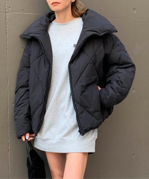 RASVOA（ラスボア）の「ダイヤキルトＢＩＧジャケット（ダウンジャケット/コート・レディース・ブラック/アイボリー/カーキ・FREE）」の14枚目の写真