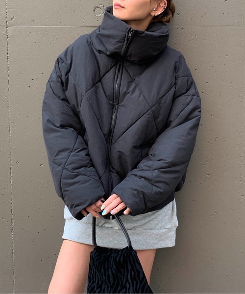 RASVOA（ラスボア）の「ダイヤキルトＢＩＧジャケット（ダウンジャケット/コート・レディース・ブラック/アイボリー/カーキ・FREE）」の19枚目の写真