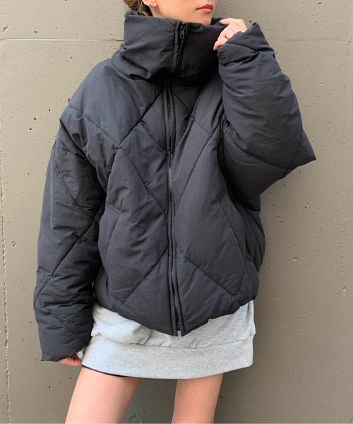 RASVOA（ラスボア）の「ダイヤキルトＢＩＧジャケット（ダウンジャケット/コート・レディース・ブラック/アイボリー/カーキ・FREE）」の18枚目の写真