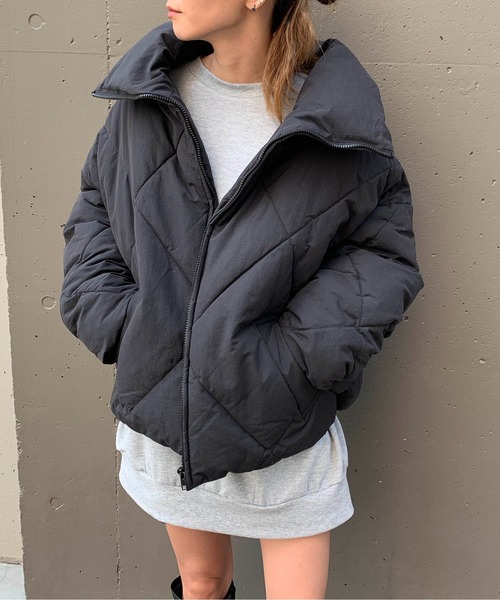 RASVOA（ラスボア）の「ダイヤキルトＢＩＧジャケット（ダウンジャケット/コート・レディース・ブラック/アイボリー/カーキ・FREE）」の15枚目の写真