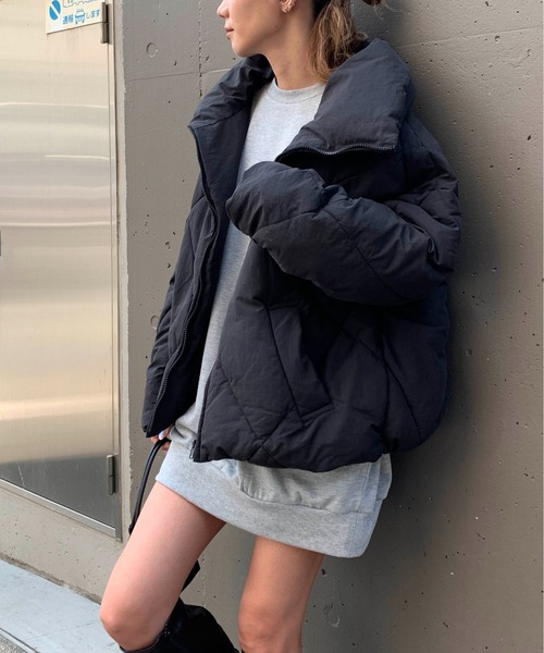 RASVOA（ラスボア）の「ダイヤキルトＢＩＧジャケット（ダウンジャケット/コート・レディース・ブラック/アイボリー/カーキ・FREE）」の16枚目の写真