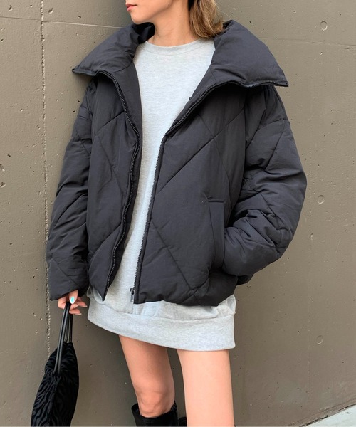 RASVOA（ラスボア）の「ダイヤキルトＢＩＧジャケット（ダウンジャケット/コート・レディース・ブラック/アイボリー/カーキ・FREE）」の13枚目の写真