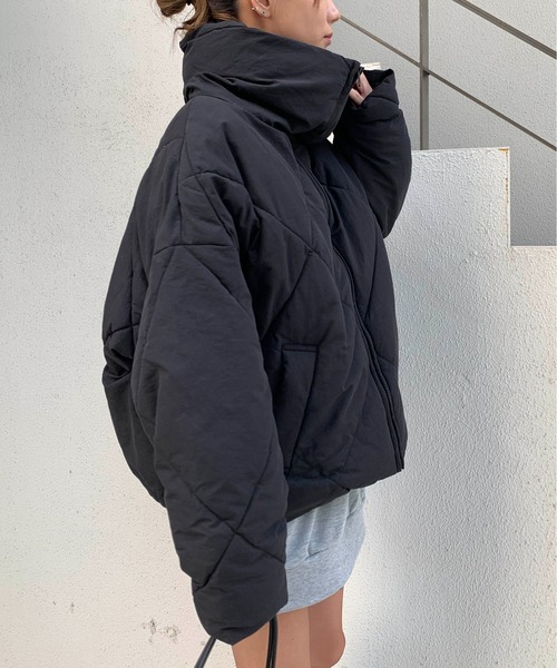 RASVOA（ラスボア）の「ダイヤキルトＢＩＧジャケット（ダウンジャケット/コート・レディース・ブラック/アイボリー/カーキ・FREE）」の9枚目の写真