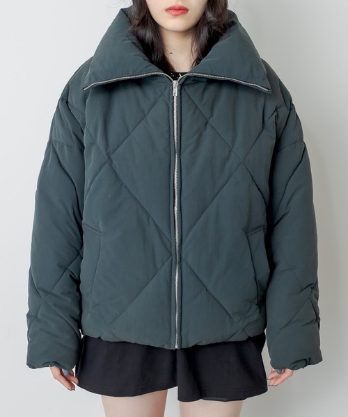 RASVOA（ラスボア）の「ダイヤキルトＢＩＧジャケット（ダウンジャケット/コート・レディース・ブラック/アイボリー/カーキ・FREE）」の22枚目の写真