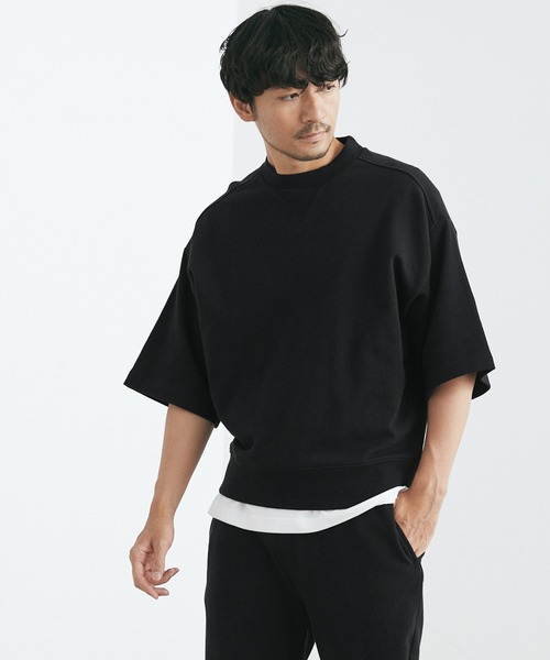 Loungewear tokyo（ラウンジウェアトウキョウ）の「【ラウンジウェアセットアップ】リラクシング半袖スウェット×テーパードダーツアンクルスウェットパンツ ワンマイルウェア（ルームウェア/パジャマ・メンズ・アイボリー/ブラック/グレイッシュベージュ/ネイビー/サックスブルー/ライトグレー・L/XL/M）」の13枚目の写真