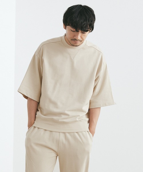 Loungewear tokyo（ラウンジウェアトウキョウ）の「【ラウンジウェアセットアップ】リラクシング半袖スウェット×テーパードダーツアンクルスウェットパンツ ワンマイルウェア（ルームウェア/パジャマ・メンズ・アイボリー/ブラック/グレイッシュベージュ/ネイビー/サックスブルー/ライトグレー・L/XL/M）」の19枚目の写真