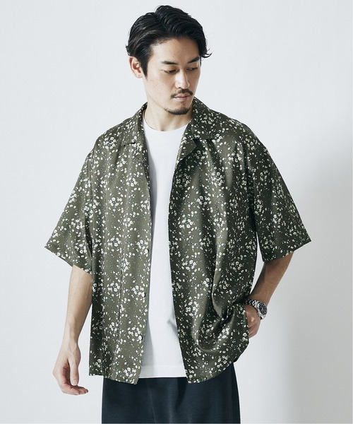 JOURNAL STANDARD(ジャーナルスタンダード)の「【Seterie Argenti】FLORETS オープンカラーショートスリーブシャツ(シャツ/ブラウス・メンズ・カーキ/ブラック/ネイビー/イエロー・MEDIUM/LARGE)」の3枚目の写真