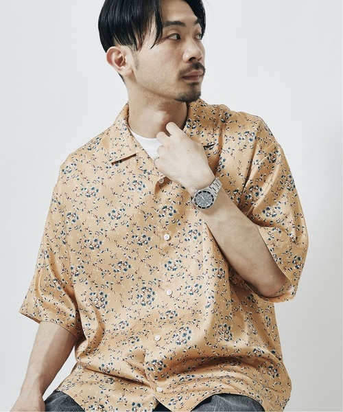 JOURNAL STANDARD(ジャーナルスタンダード)の「【Seterie Argenti】FLORETS オープンカラーショートスリーブシャツ(シャツ/ブラウス・メンズ・カーキ/ブラック/ネイビー/イエロー・MEDIUM/LARGE)」の1枚目の写真