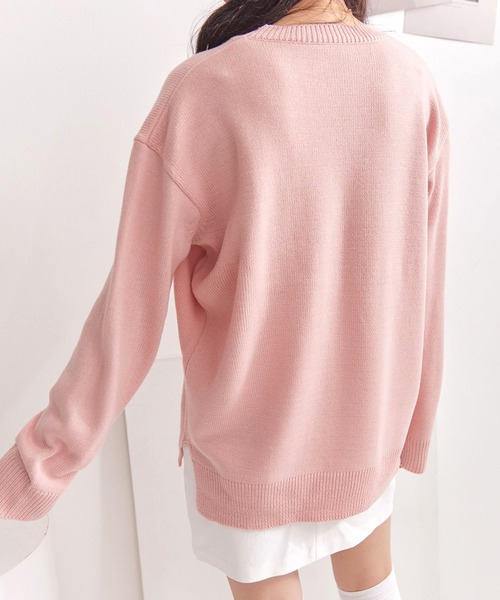 fd style（エフディ スタイル）の「【Chuzchuz】パーソナルラウンドVネックニット（ニット/セーター・レディース・スカイブルー/ベージュ/ネイビー/ピンク/アイボリー/ミント/パープル系その他・FREE）」の22枚目の写真