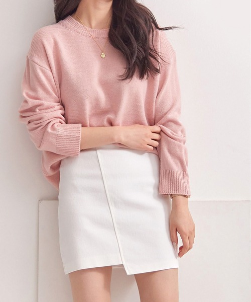 fd style（エフディ スタイル）の「【Chuzchuz】パーソナルラウンドVネックニット（ニット/セーター・レディース・スカイブルー/ベージュ/ネイビー/ピンク/アイボリー/ミント/パープル系その他・FREE）」の12枚目の写真