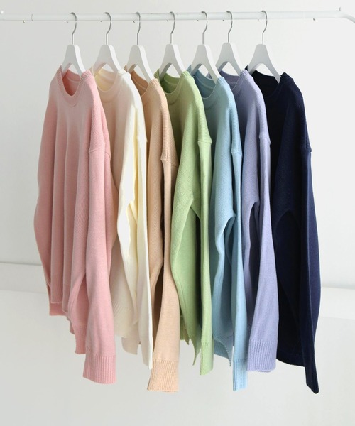 fd style（エフディ スタイル）の「【Chuzchuz】パーソナルラウンドVネックニット（ニット/セーター・レディース・スカイブルー/ベージュ/ネイビー/ピンク/アイボリー/ミント/パープル系その他・FREE）」の14枚目の写真