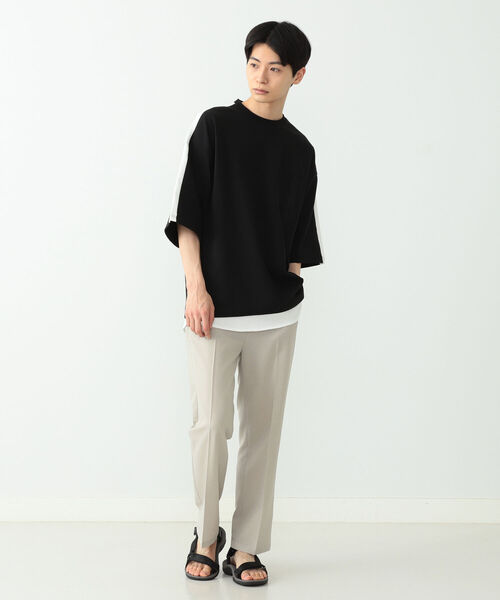 BEAMS HEART（ビームスハート）の「BEAMS HEART / ポリエステル ストレートパンツ（その他パンツ・メンズ・ブラック/ベージュ・SMALL/LARGE/MEDIUM）」の4枚目の写真