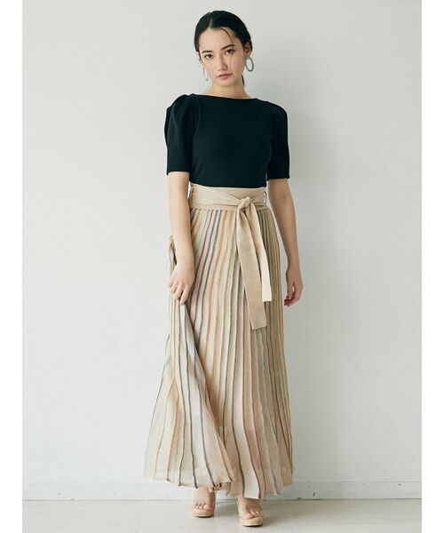 LAGUNAMOON（ラグナムーン）の「タックスリーブテレコトップス（Tシャツ/カットソー・レディース・ブラック/ベージュ/パープル・FREE）」の8枚目の写真