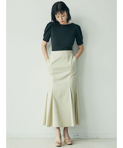 LAGUNAMOON（ラグナムーン）の「タックスリーブテレコトップス（Tシャツ/カットソー・レディース・ブラック/ベージュ/パープル・FREE）」の10枚目の写真