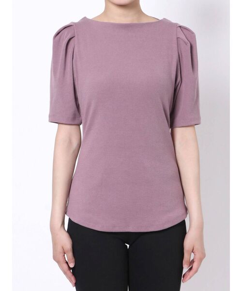 LAGUNAMOON（ラグナムーン）の「タックスリーブテレコトップス（Tシャツ/カットソー・レディース・ブラック/ベージュ/パープル・FREE）」の15枚目の写真